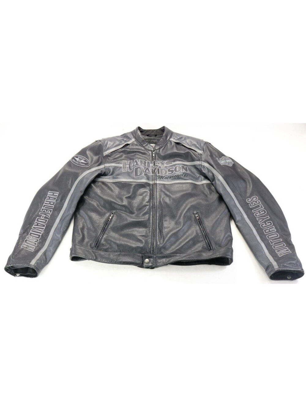 harley davidson jacket 2XL TALL black leather Classic Cruiser vents armor bar